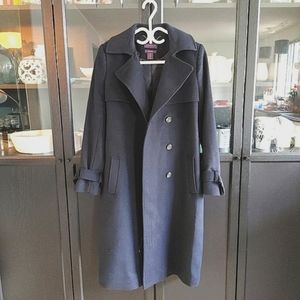 Navy Wool/Cashmere Long Winter Coat Amaryllis